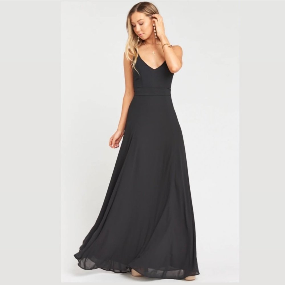Show Me Your Mumu Jenn Maxi Dress Black Small
